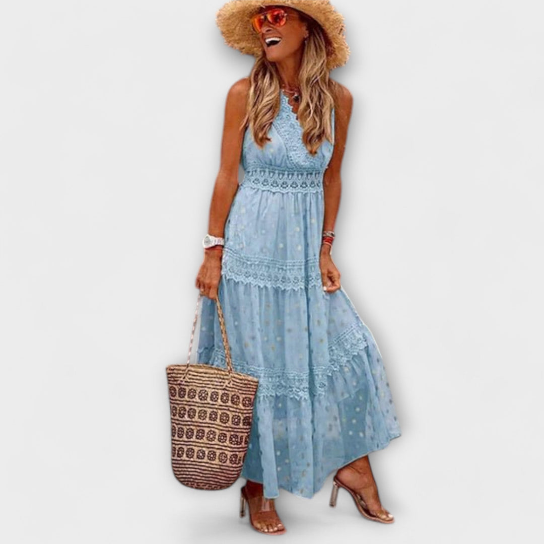 Sina | Maxikleid mit Boho-Spitze