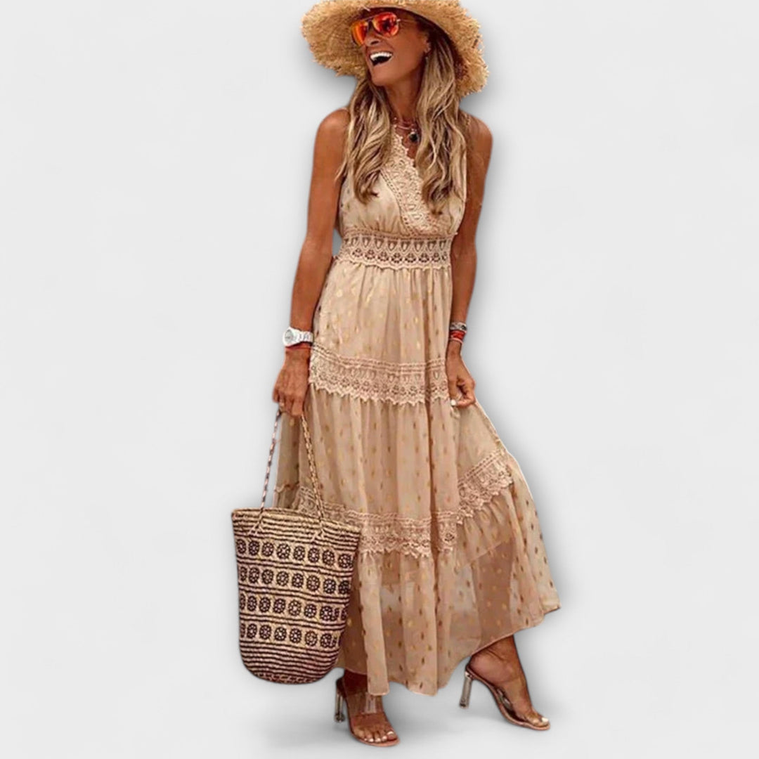 Sina | Maxikleid mit Boho-Spitze