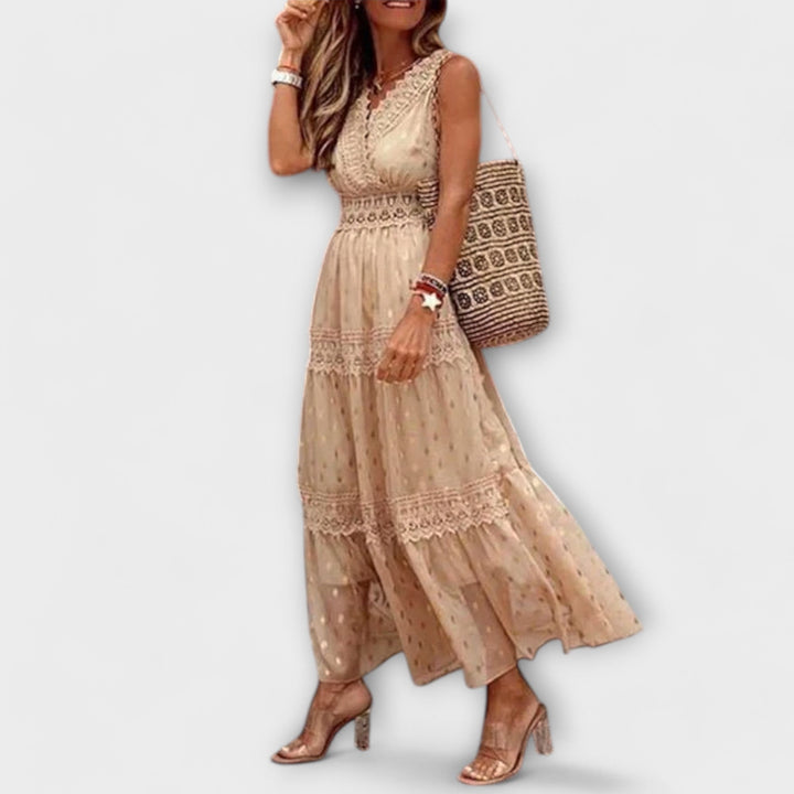 Sina | Maxikleid mit Boho-Spitze