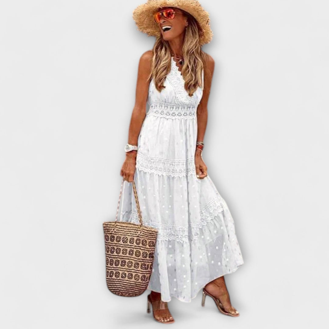 Sina | Maxikleid mit Boho-Spitze