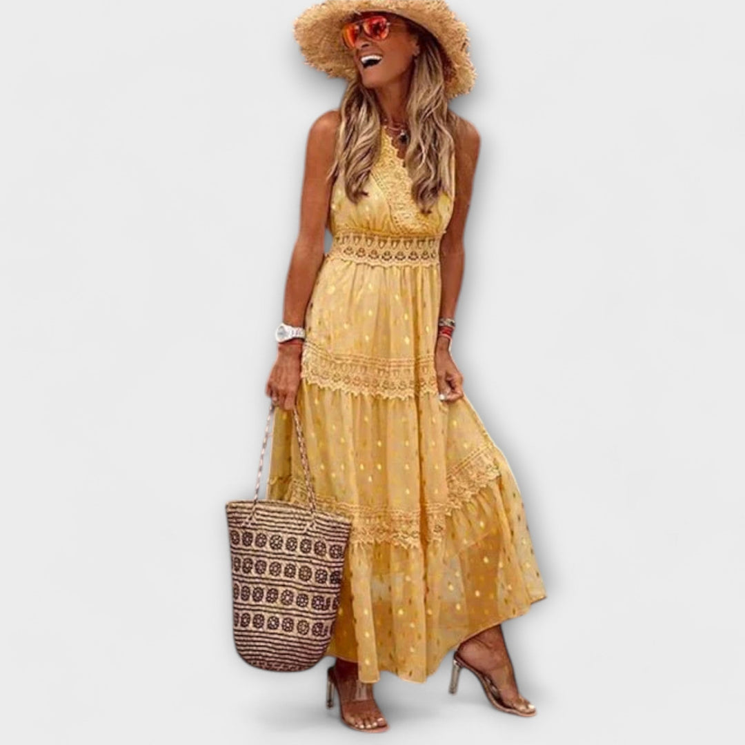 Sina | Maxikleid mit Boho-Spitze