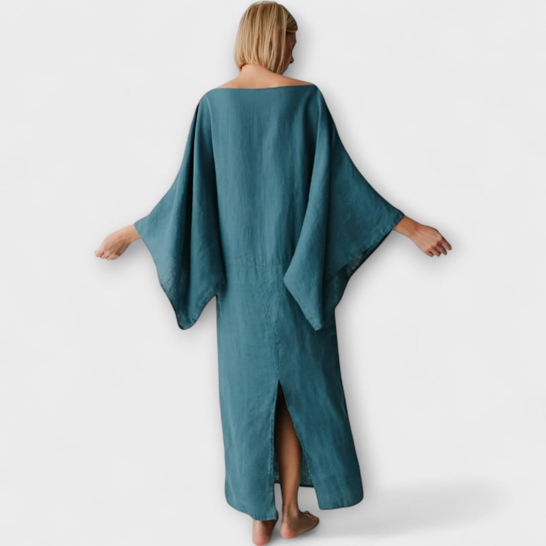 Merle | Kimono Kleid aus Leinen und Baumwolle