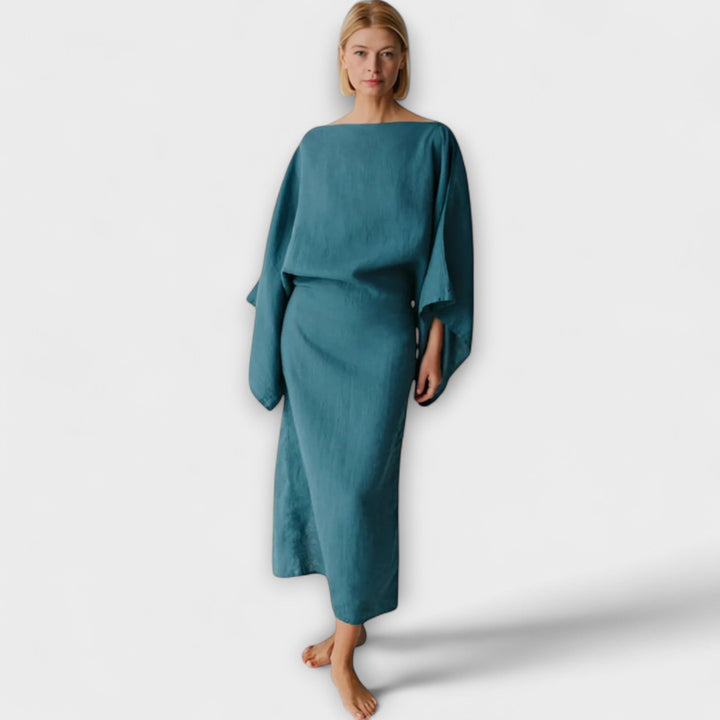 Merle | Kimono Kleid aus Leinen und Baumwolle
