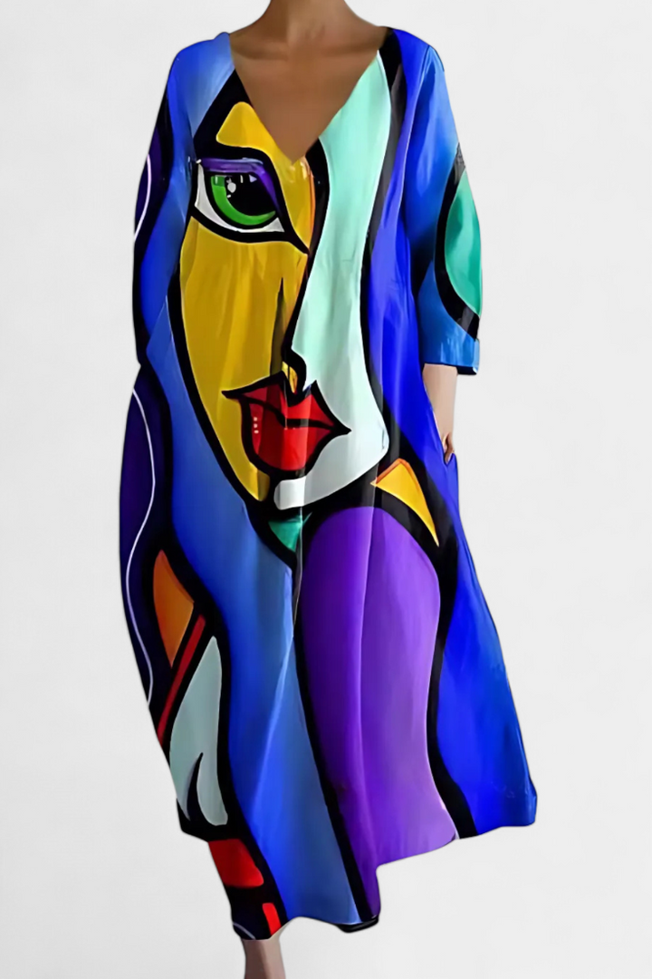 Tina | Fließendes Kleid mit Muster