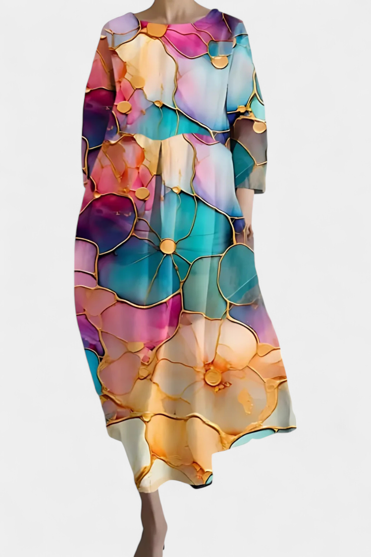 Tina | Fließendes Kleid mit Muster