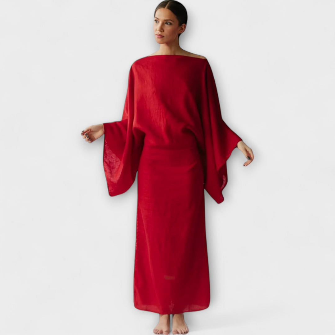 Merle | Kimono Kleid aus Leinen und Baumwolle
