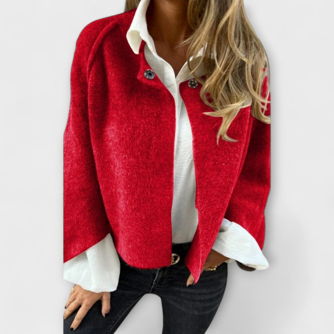 Vivien | Stylische Kurze Jacke mit Rundhalsausschnitt
