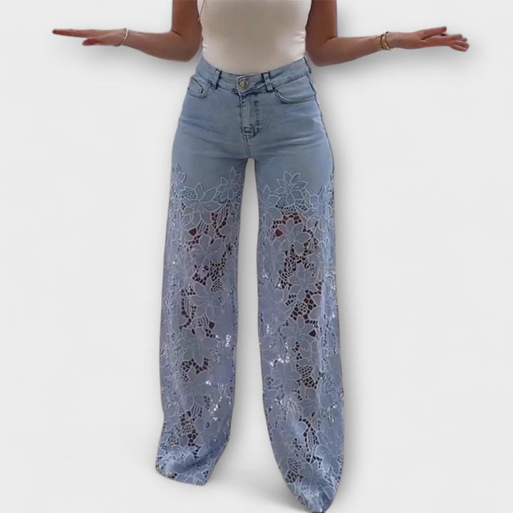 Marie | Trendige Spitzen-Patchwork-Jeans