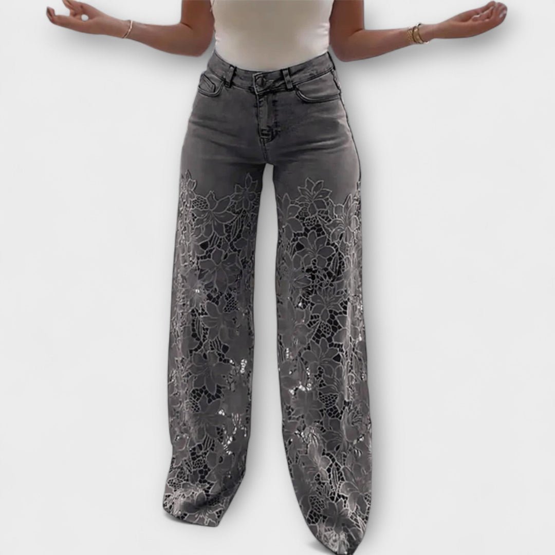 Marie | Trendige Spitzen-Patchwork-Jeans