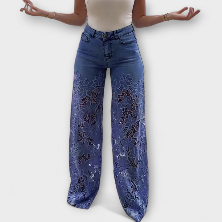 Marie | Trendige Spitzen-Patchwork-Jeans