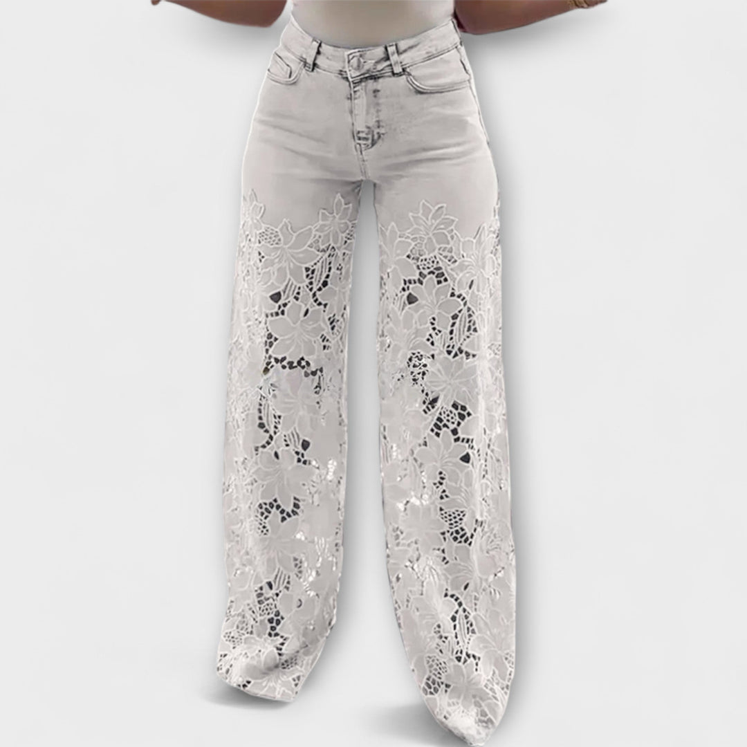 Marie | Trendige Spitzen-Patchwork-Jeans