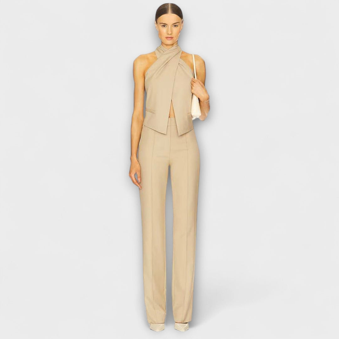 Vivien | Überkreuz-Design Halter Neck Tanktop