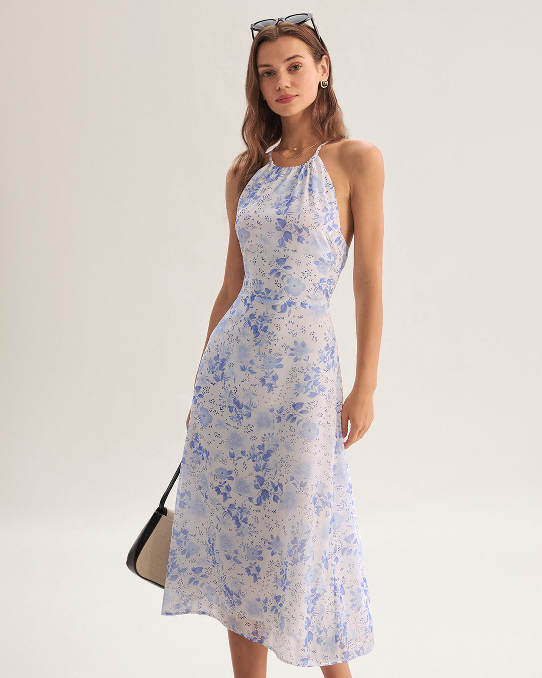 Anne-Sophie | Midikleid Blau floral