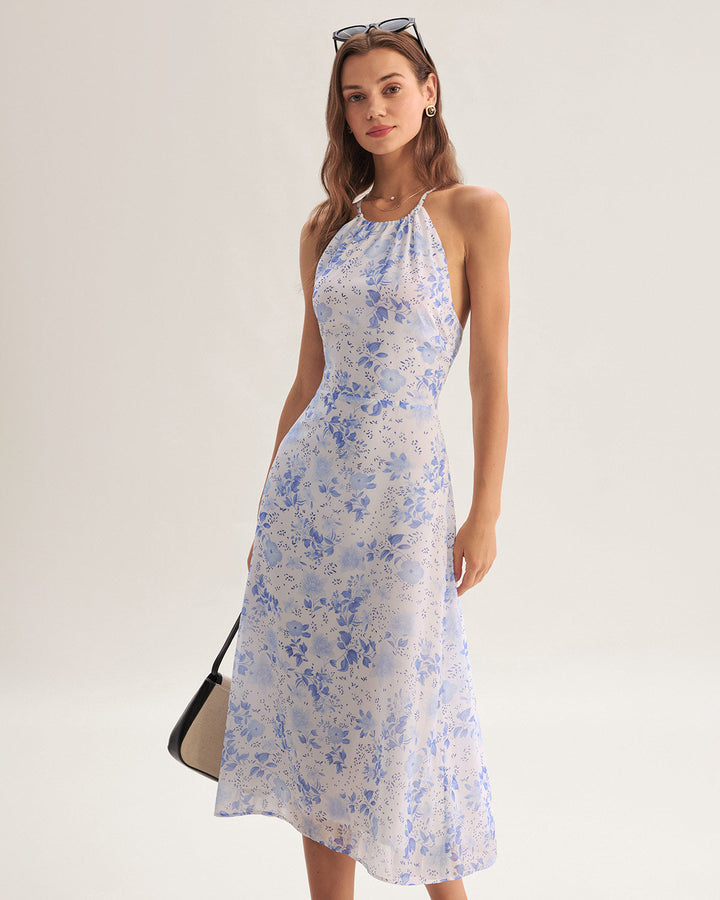 Anne-Sophie | Midikleid Blau floral