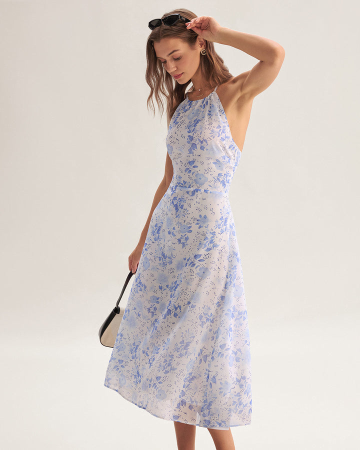 Anne-Sophie | Midikleid Blau floral